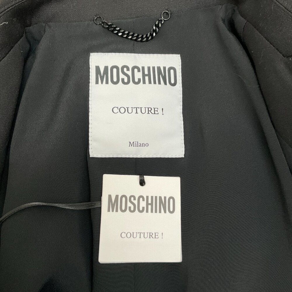 Moschino Couture Black Wool Blazer with Abstract Gold Buttons - Picture 4 of 4